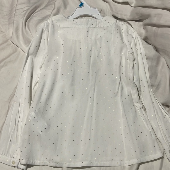 Losan 6 white gold small tiny polka dot blouse euc - Picture 6 of 7